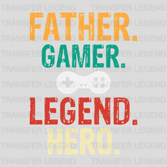 Father Gamer Legend Hero Design - DTF heat transfer - transferlegend