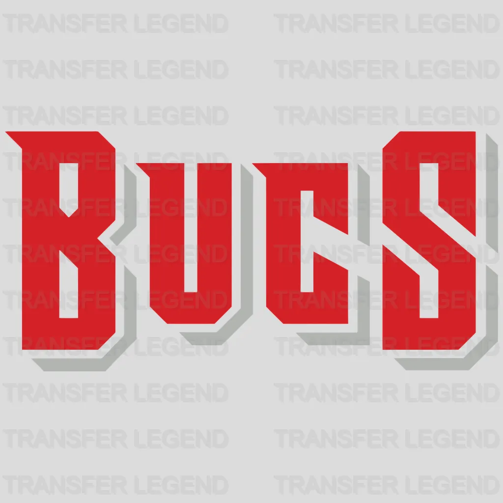 Tampa Bay Buccaneers BUCS Block Wordmark NFL Design - DTF Heat Transfer