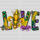 Love Mardi Gras Design- Mardi Gras DTF heat transfer - transferlegend