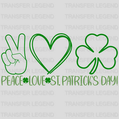 Peace Love St. Patrick's Day Design - DTF heat transfer - transferlegend