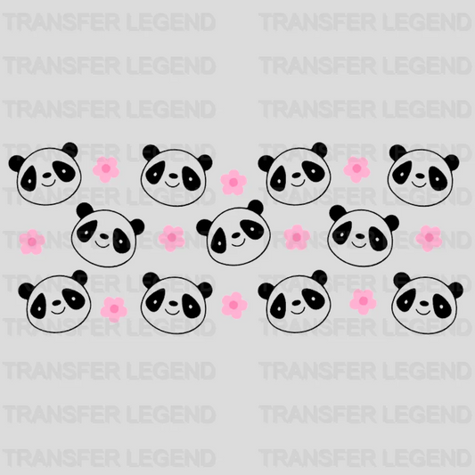 Pandas And Flowers UV DTF Transfer Cup Wrap UV DTF Sticker - transferlegend