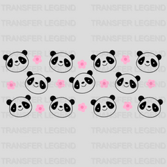 Pandas And Flowers UV DTF Transfer Cup Wrap UV DTF Sticker - transferlegend