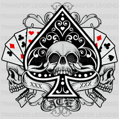 ACE OF SPADES SKULL Design - DTF heat transfer - transferlegend