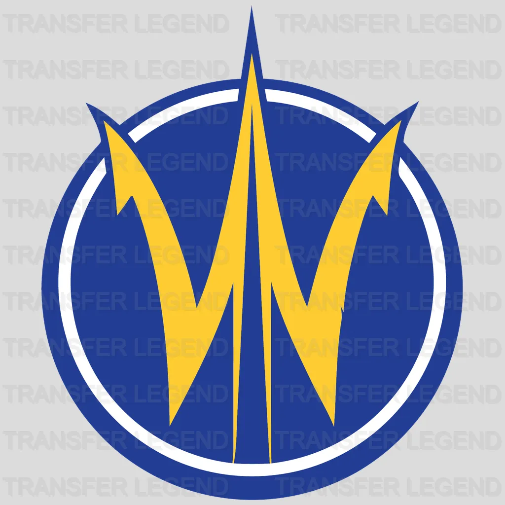 Warriors Trident Roundel (Blue Variant) NBA Design - DTF Heat Transfer