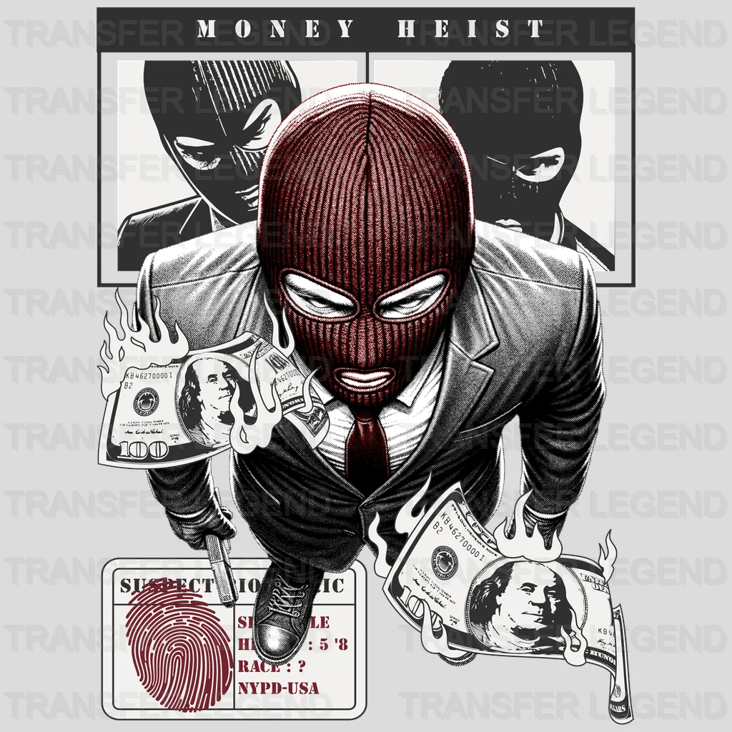 Money Heist Streetwear Design - DTF Heat Transfer - transferlegend