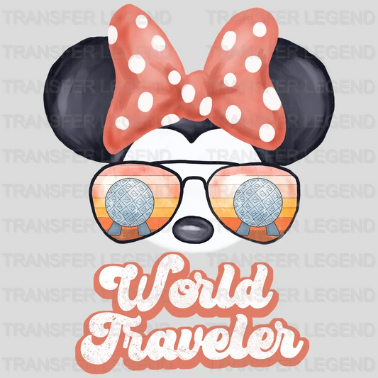 World Traveler Mouse And Mi Aviator Sunglasses Design - DTF heat transfer - transferlegend