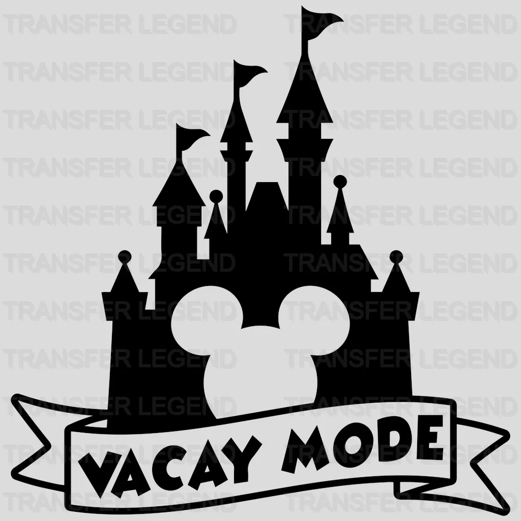 Vacay Mode Disney Castle Mickey And Minnie Design - DTF heat transfer - transferlegend