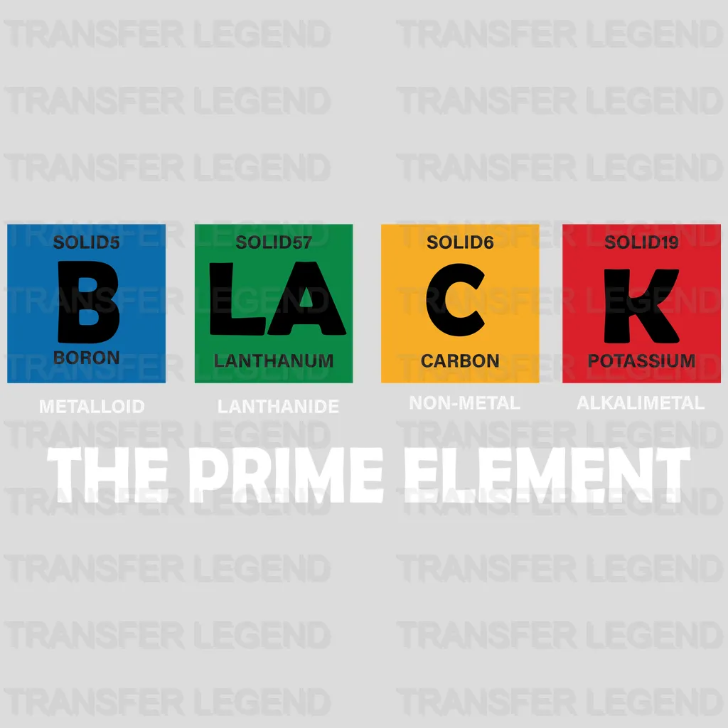 B LA C K The Prime Element - BLM design DTF heat transfer - transferlegend