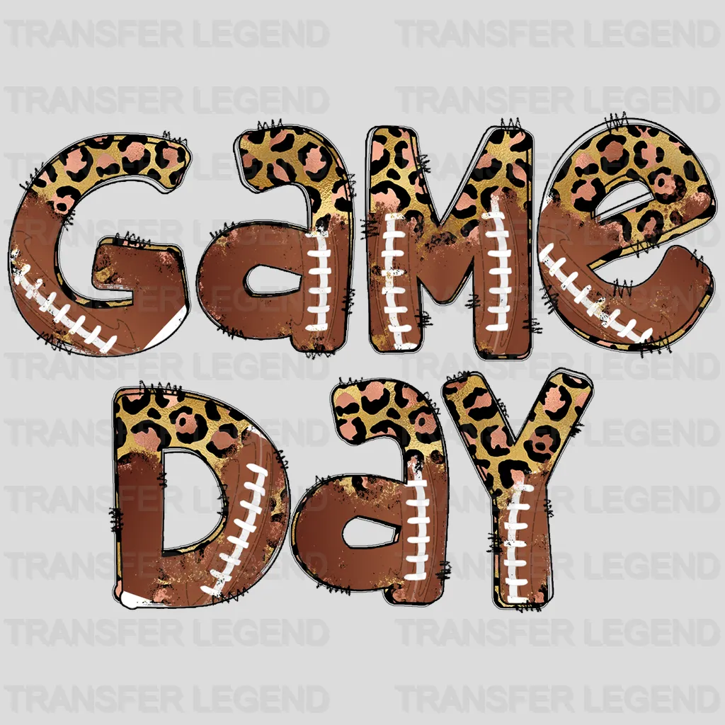 Football Game Day Ball Leopard DTF Transfer - transferlegend