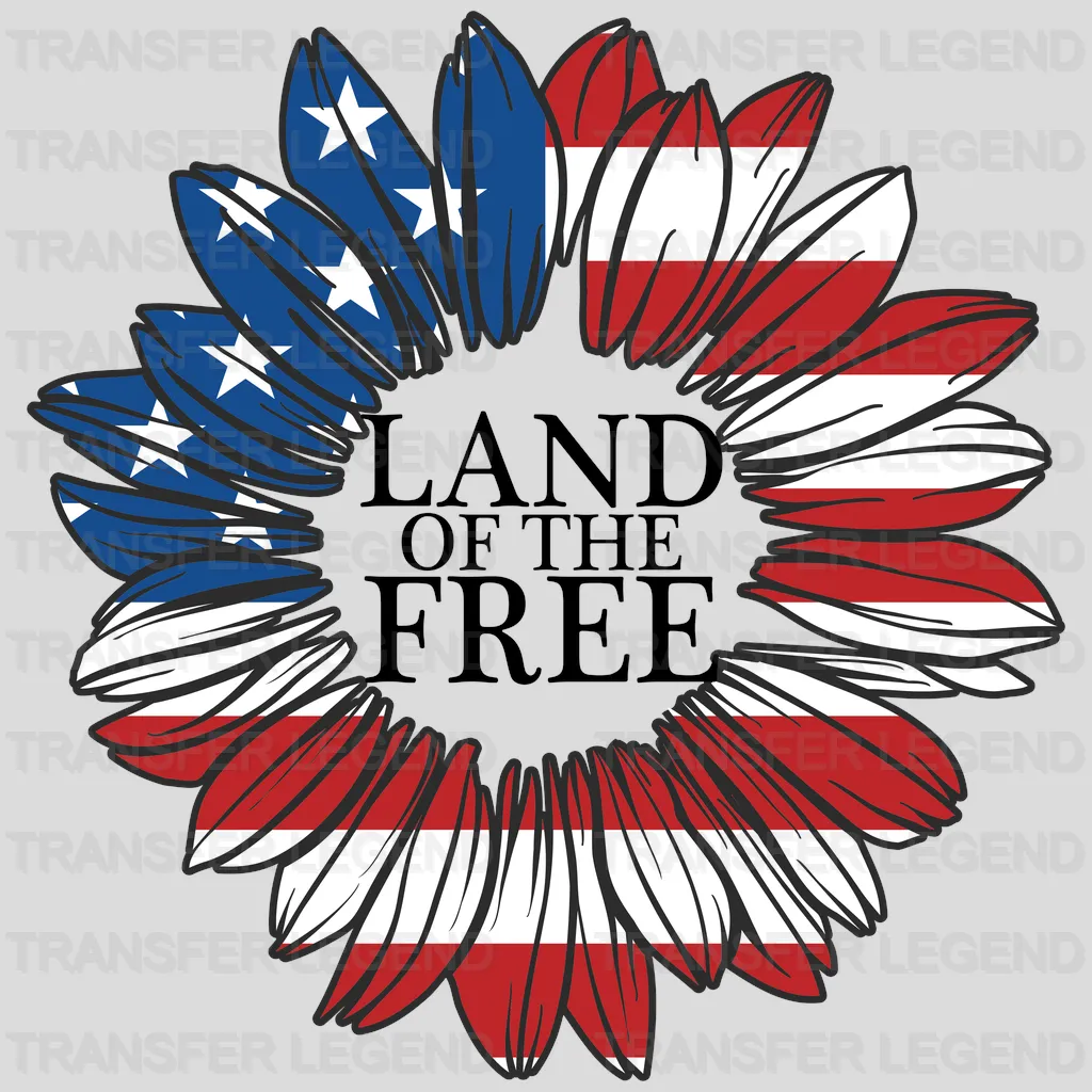 Land of The Free Sunflower DTF Transfer - transferlegend