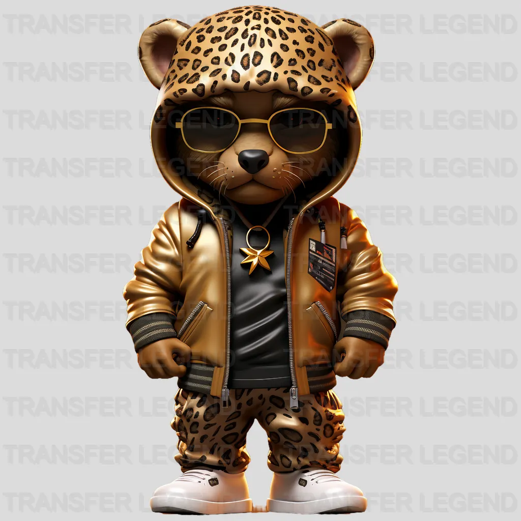 Panther Bear Teddy Design - DTF Heat Transfer - transferlegend