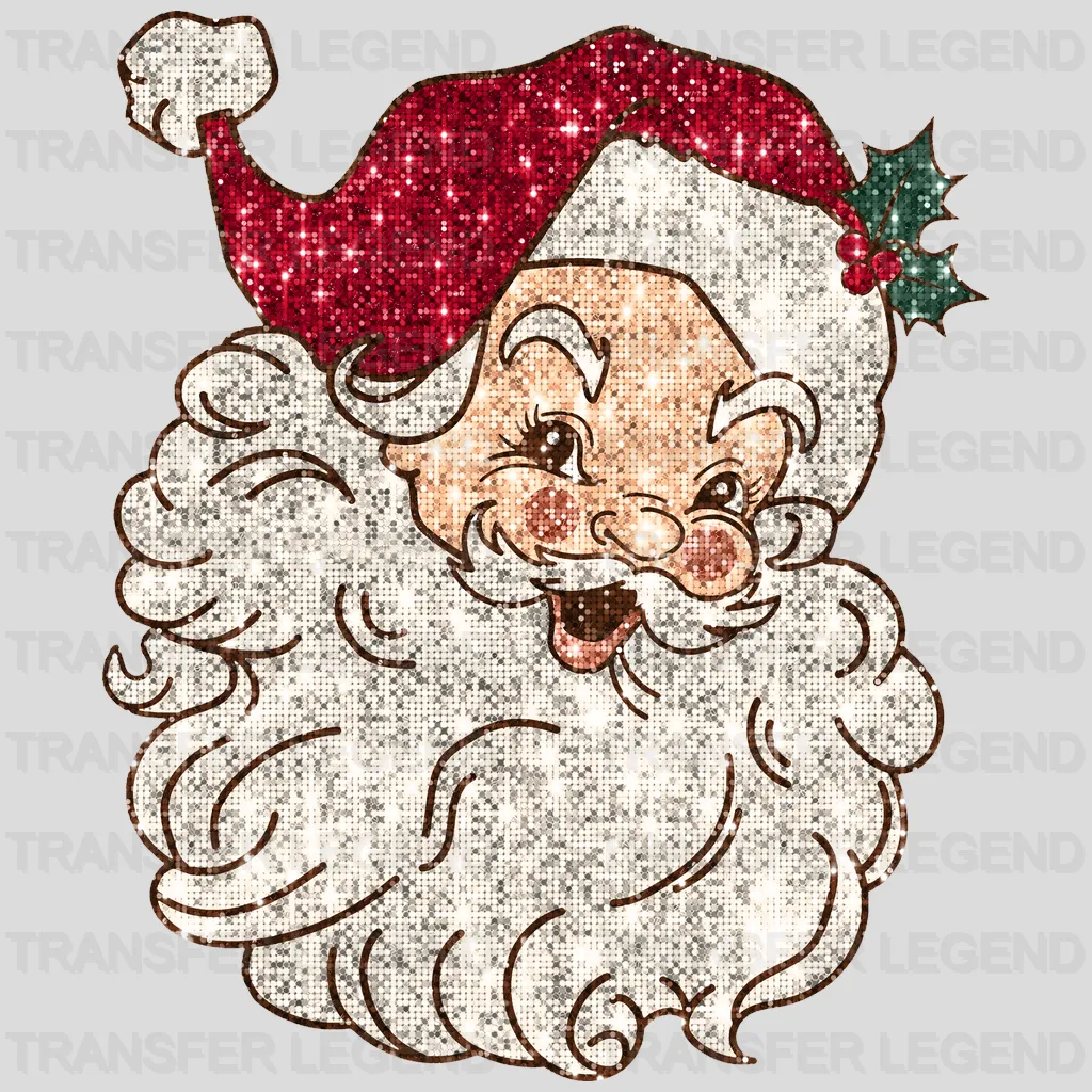 SANTA GLITTER Christmas Design - DTF heat transfer - transferlegend