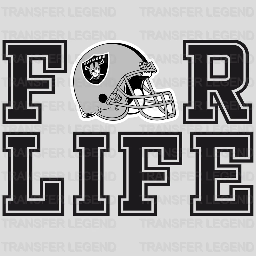 Las Vegas Raiders curved banner with “Raiders Football” text, NFL design - DTF Heat Transfer