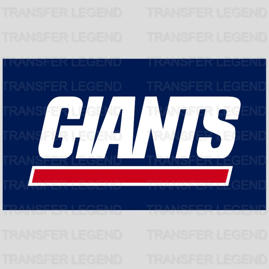 New York Giants rectangular “GIANTS” banner logo, NFL design - DTF Heat Transfer