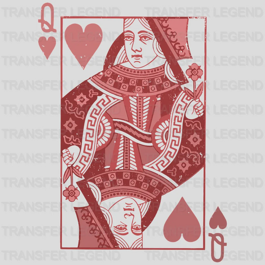 Queen Of Hearts Valentine's Day Design - DTF heat transfer - transferlegend