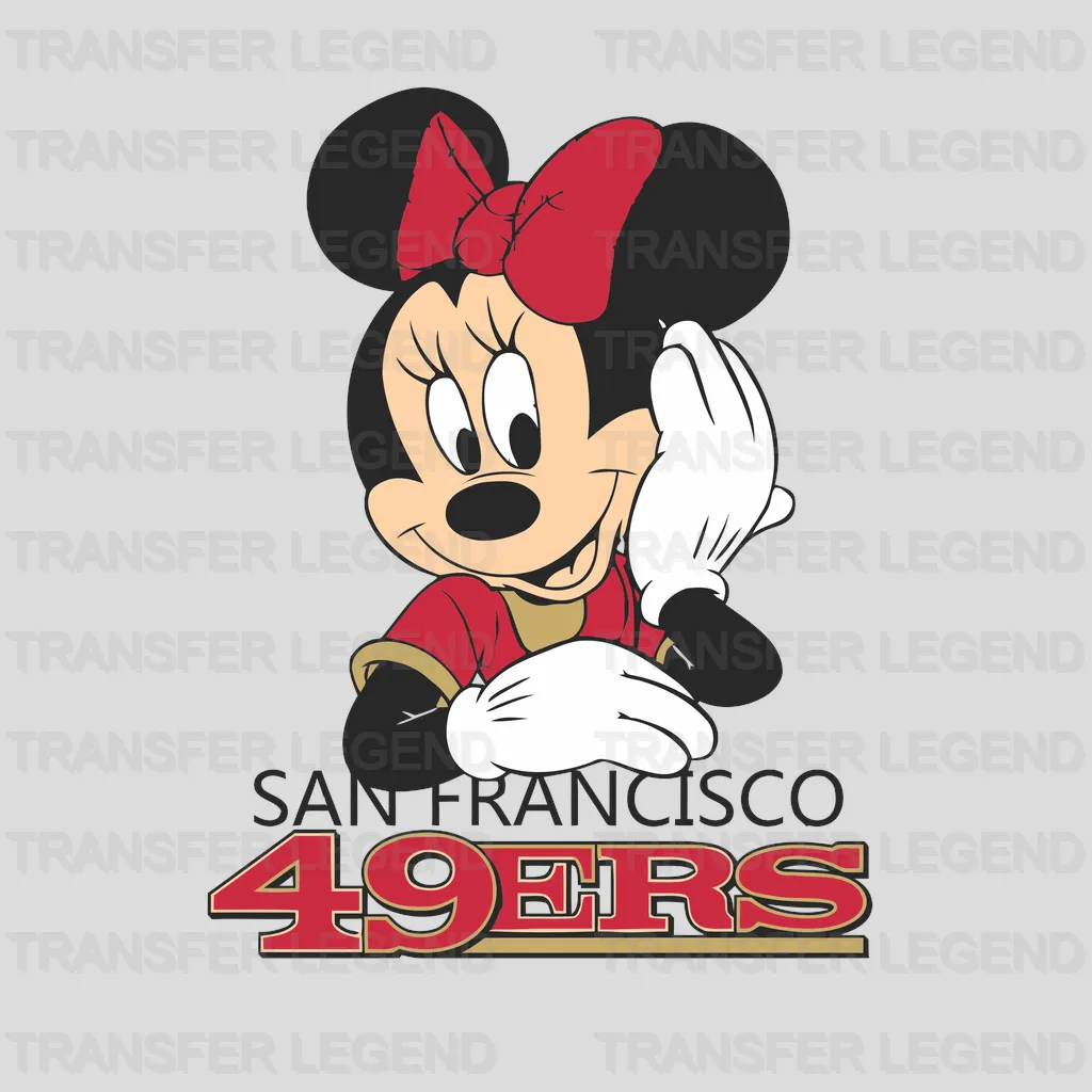 San Francisco 49ers Minnie Fan Script Wordmark NFL Design - DTF Heat Transfer