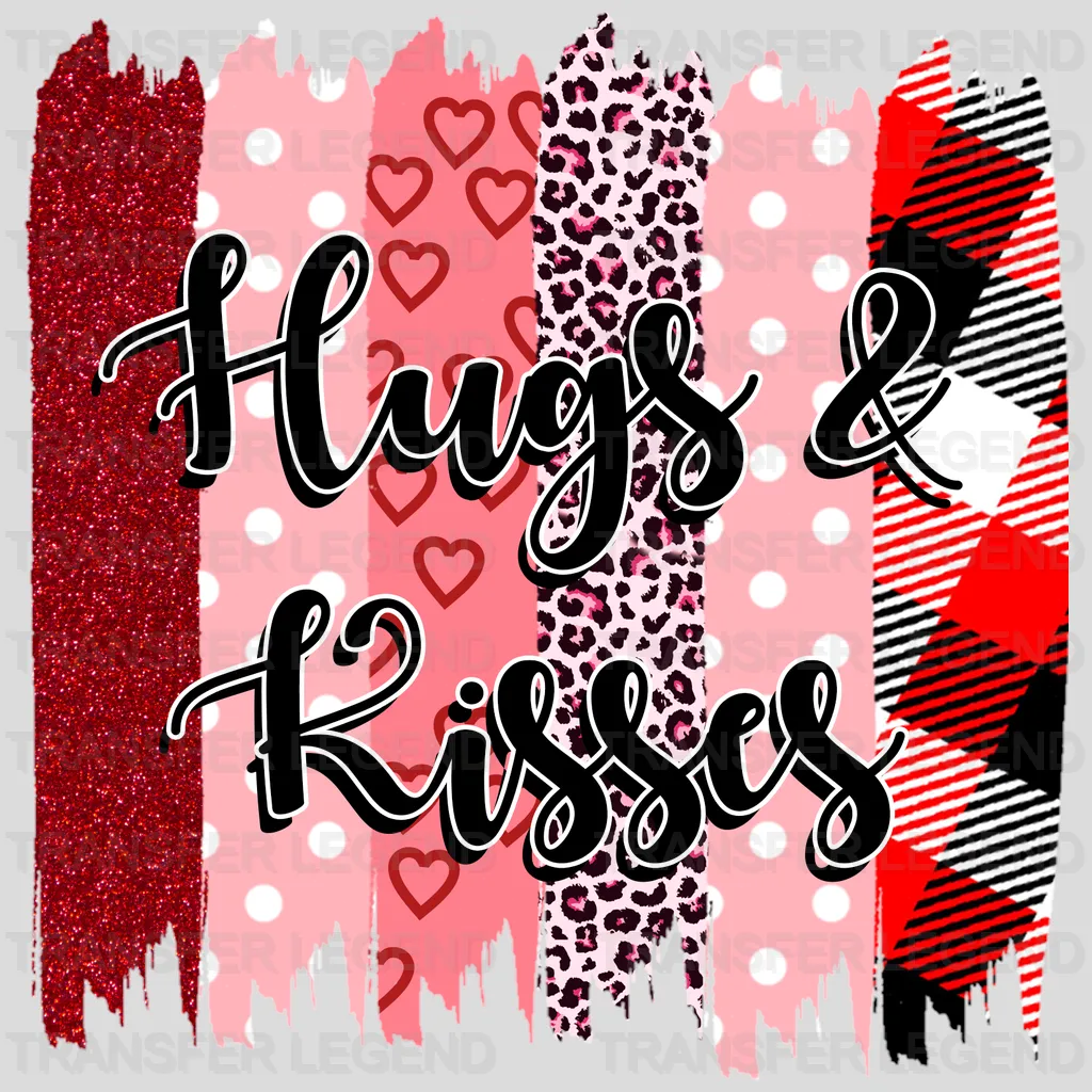 Hugs & Kisses Valentine's Day Design - DTF heat transfer - transferlegend