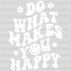 Do What Makes You Happy - Trendy - Retro - Preppy VSCO - Smiley Face  - DTF heat transfer - transferlegend