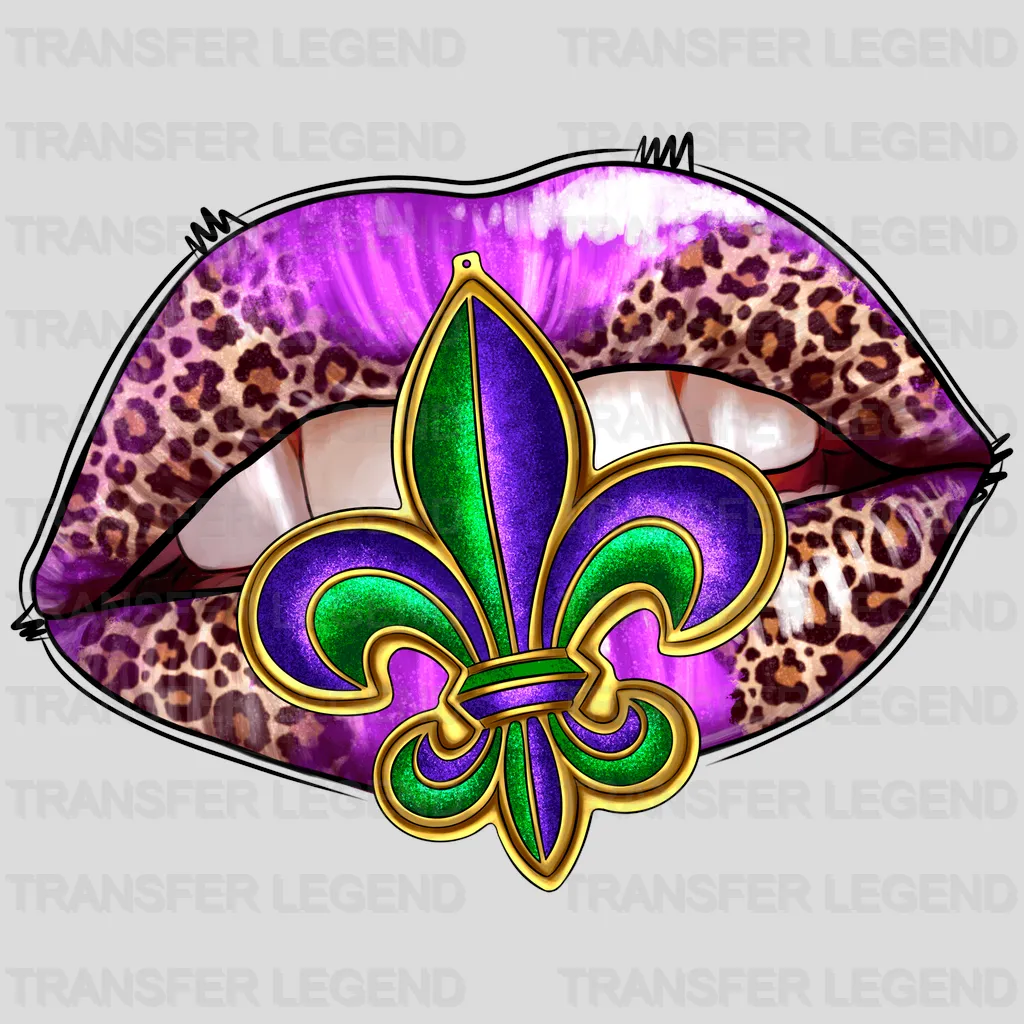 Lips Mardi Gras Design- Mardi Gras DTF heat transfer - transferlegend