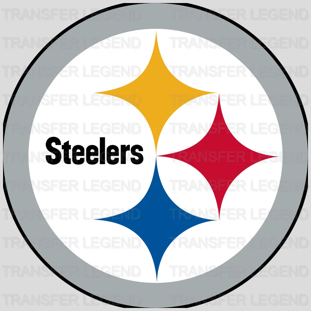 Pittsburgh Steelers clean round badge featuring team name and star, NFL design - DTF Heat Transfer