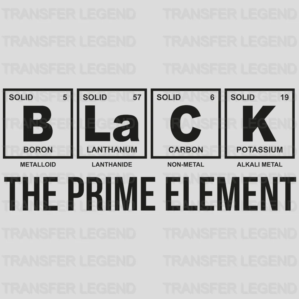 Black The Prime Element design- DTF heat transfer - transferlegend