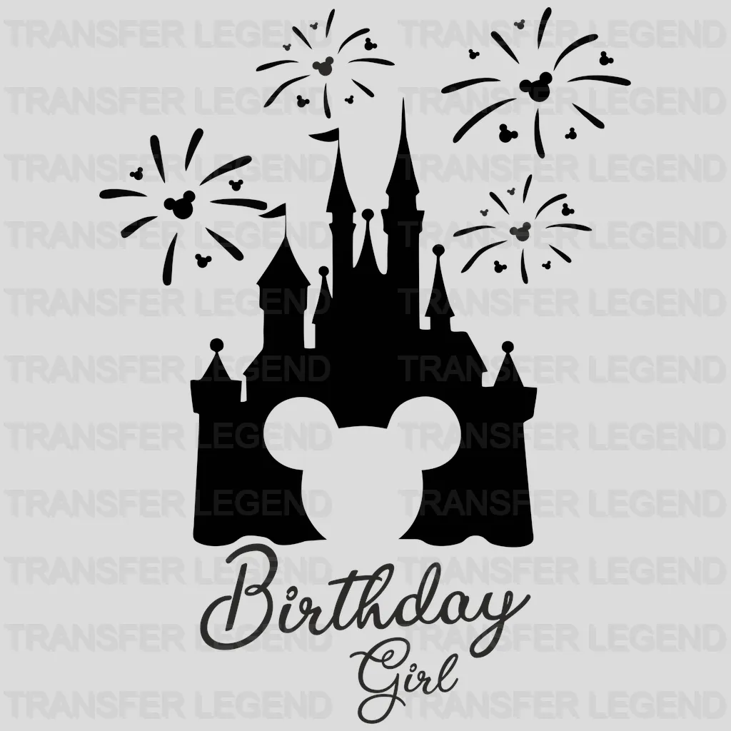 Disney Castle Birthday Girl Design - DTF heat transfer - transferlegend