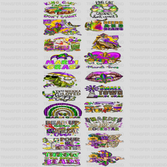 Mardi Gras Premade Gang sheet - 20 PCS 10 INCH - transferlegend