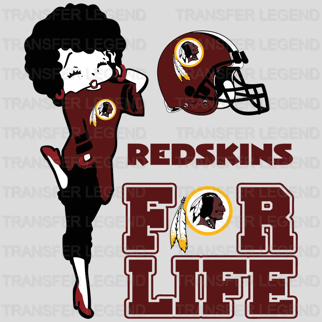 Washington Redskins For Life Kids Illustration NFL Design - DTF Heat Transfer