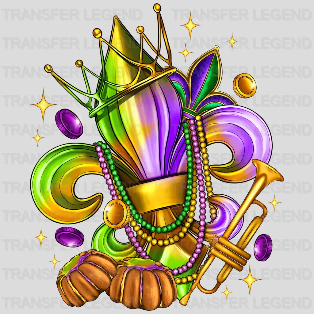 Crown Mardi Gras Design- Mardi Gras DTF heat transfer - transferlegend