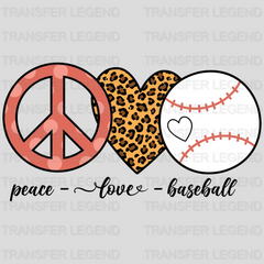 Peace Love Baseball DTF Transfer - transferlegend