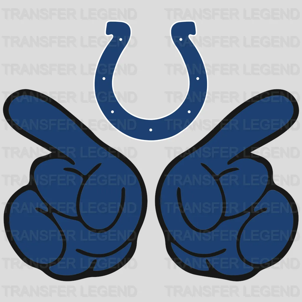 Indianapolis Colts Dual Pointing Hands Logo NFL Design - DTF Heat Transfer