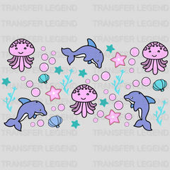 Dolphins And Squids UV DTF Transfer Cup Wrap UV DTF Sticker - transferlegend