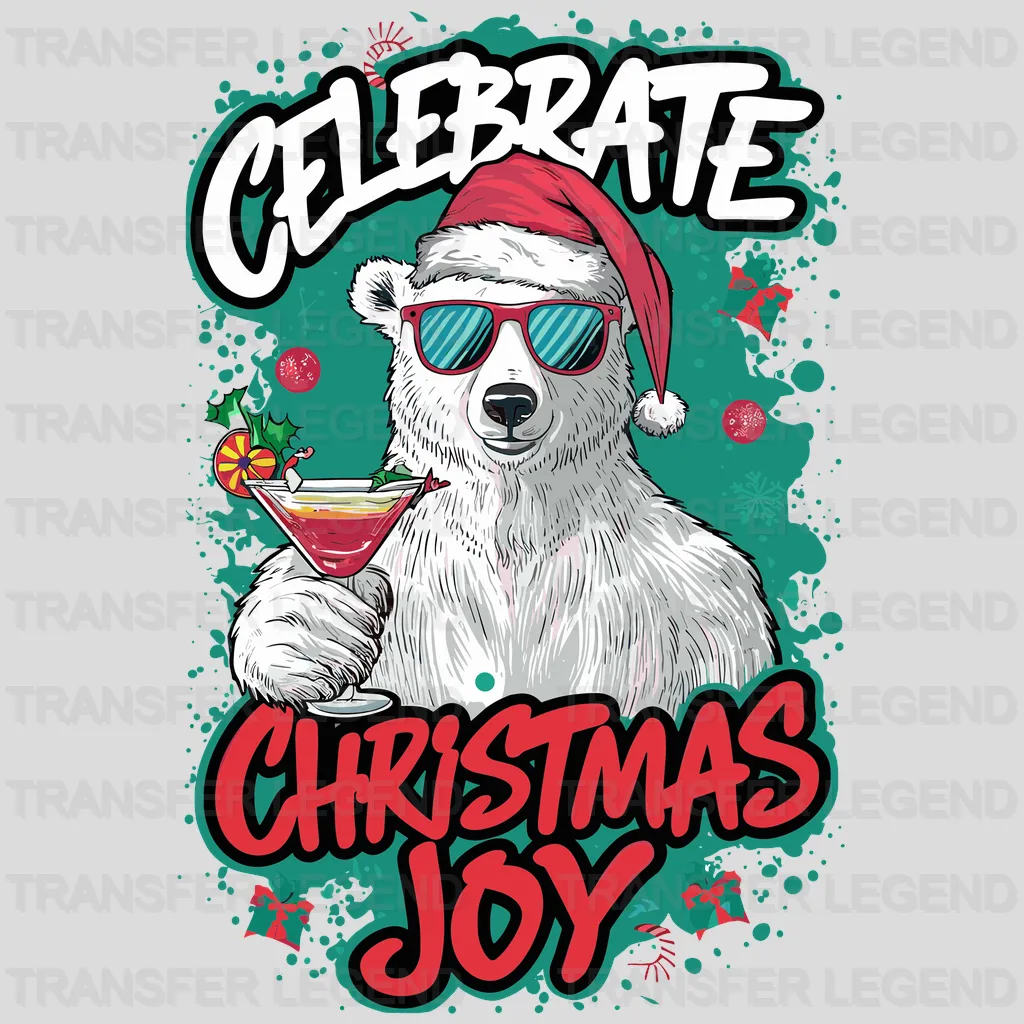 White Bear Joy Christmas design - DTF Heat Transfer - transferlegend