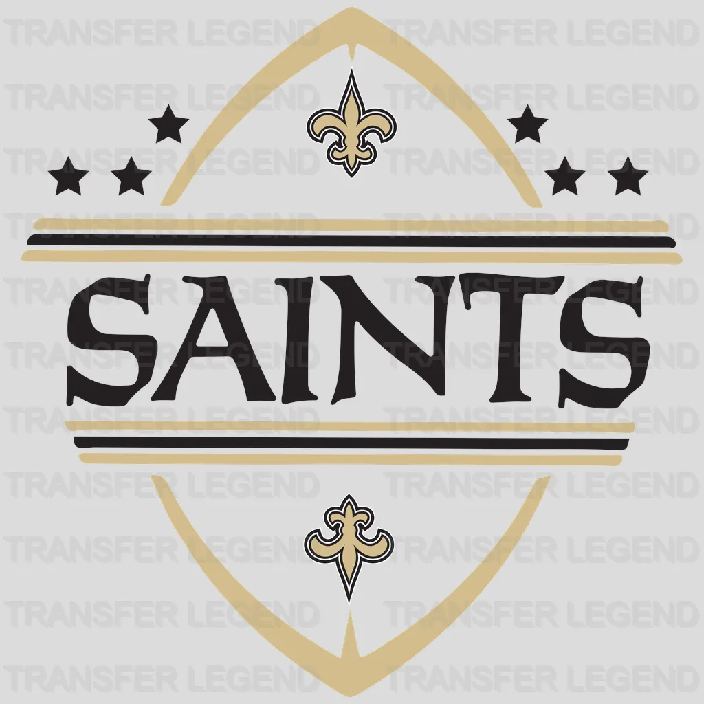 New Orleans Saints “For Life” vertical block slogan with fleur‑de‑lis, NFL design - DTF Heat Transfer
