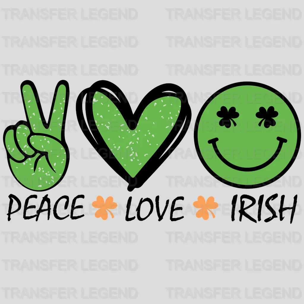 Peace Love Irish St. Patrick's Day Design - DTF heat transfer - transferlegend