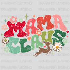 Mama Claus Flower Christmas Design - DTF heat transfer - transferlegend