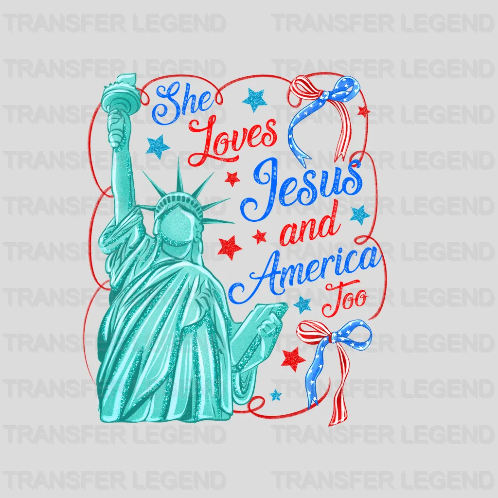 She Loves America 4th July Design - DTF Heat Transfers - transferlegend