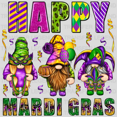 Happy Mardi Gras Design- Mardi Gras DTF heat transfer - transferlegend