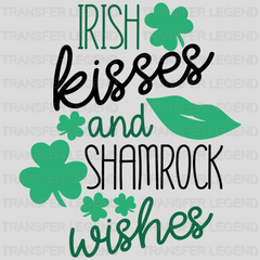 Irish Kisses And Shamrock Wishes St. Patrick's Day Design - DTF heat transfer - transferlegend