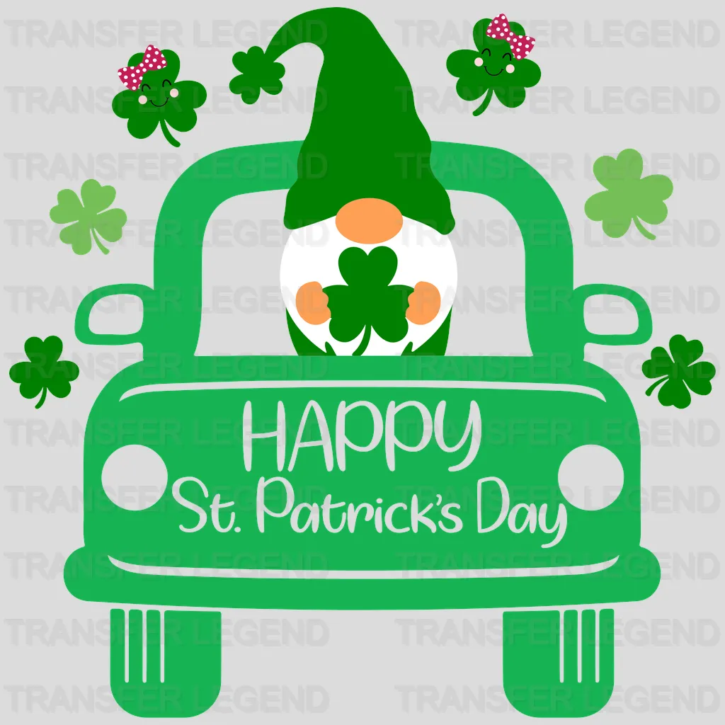 Car & Gnomie St. Patrick's Day Design - DTF heat transfer - transferlegend