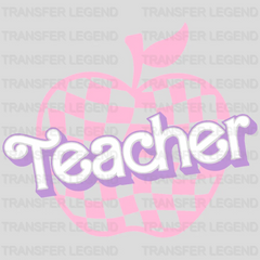 Teacher Checkered Apple 100 Days Of School Design - DTF heat transfer - transferlegend