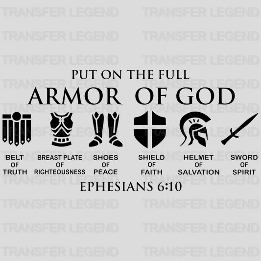 Put On The Full Armor of God - Knight - Religious Christian -  Design - DTF heat transfer - transferlegend