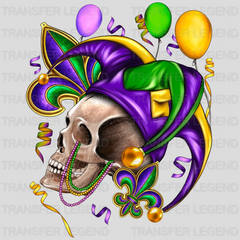 Skull Mardi Gras Design- Mardi Gras DTF heat transfer - transferlegend