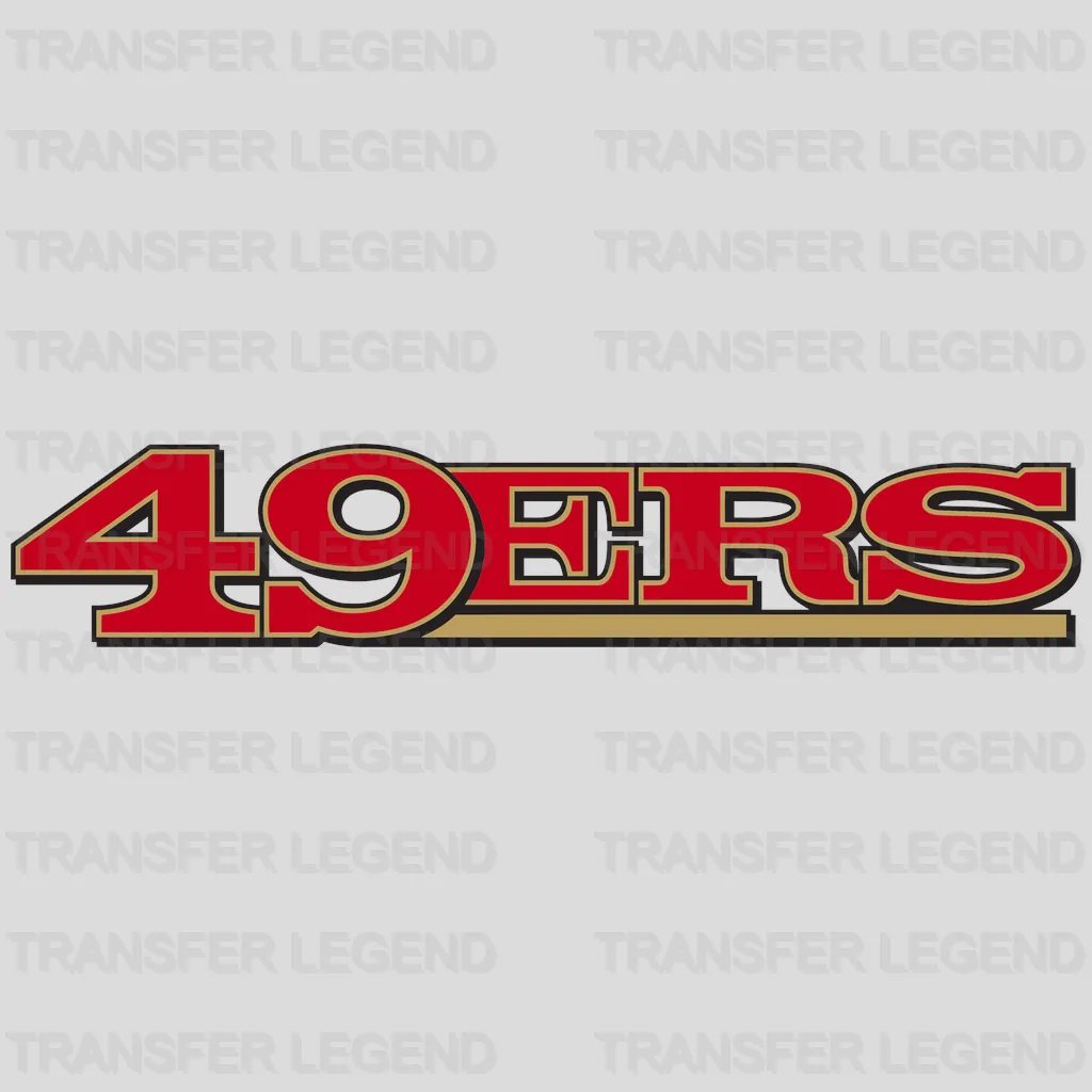 San Francisco 49ers Red & Gold “49ERS” Wordmark NFL Design - DTF Heat Transfer