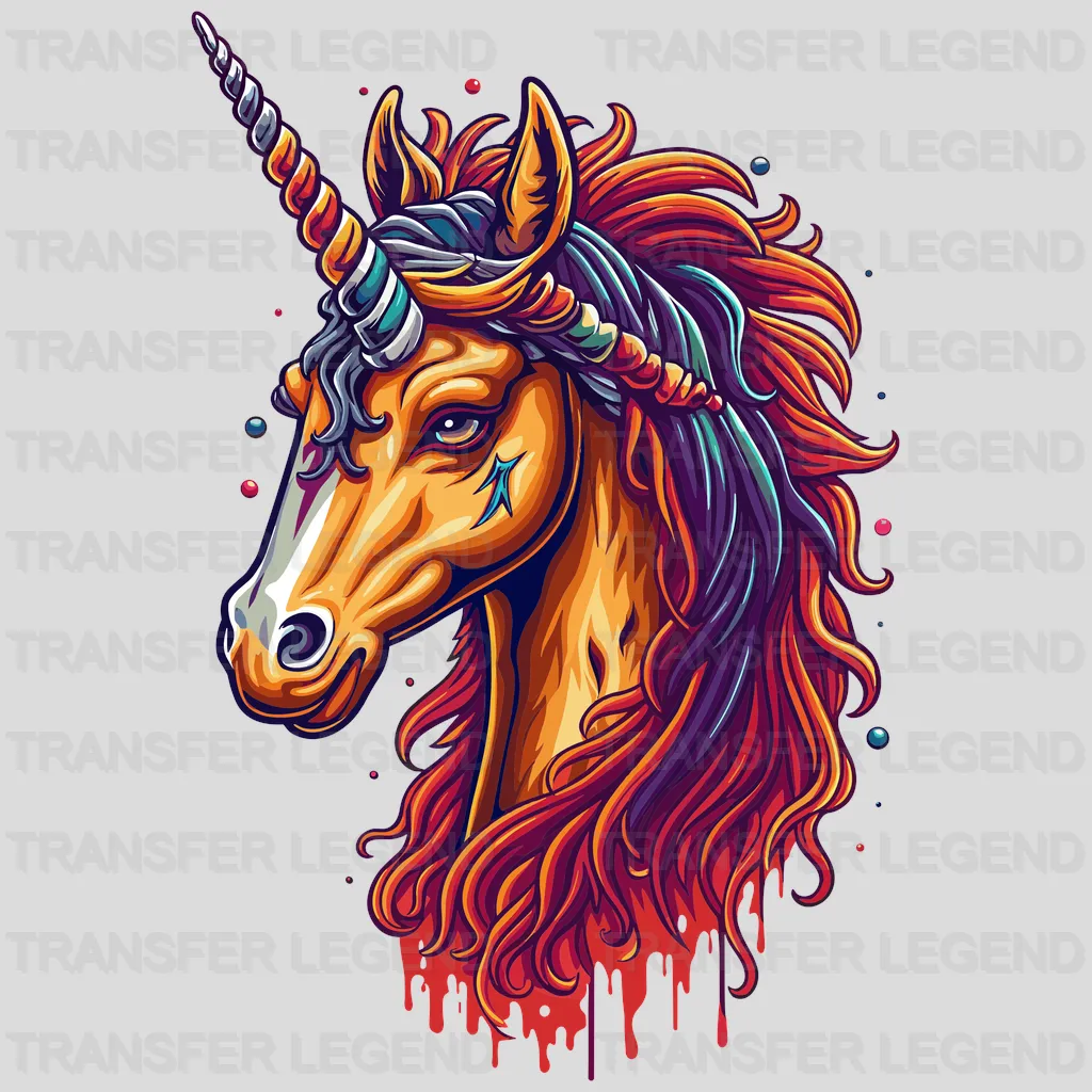 Racehorse Unicorn Design - DTF Heat Transfers - transferlegend