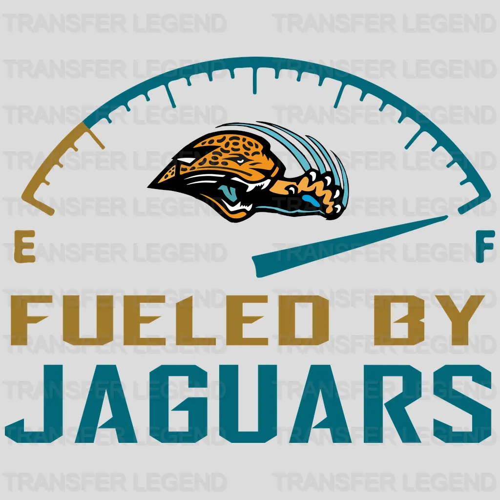 Jacksonville Jaguars Fueled by Jaguars Gauge NFL Design - DTF Heat Transfer