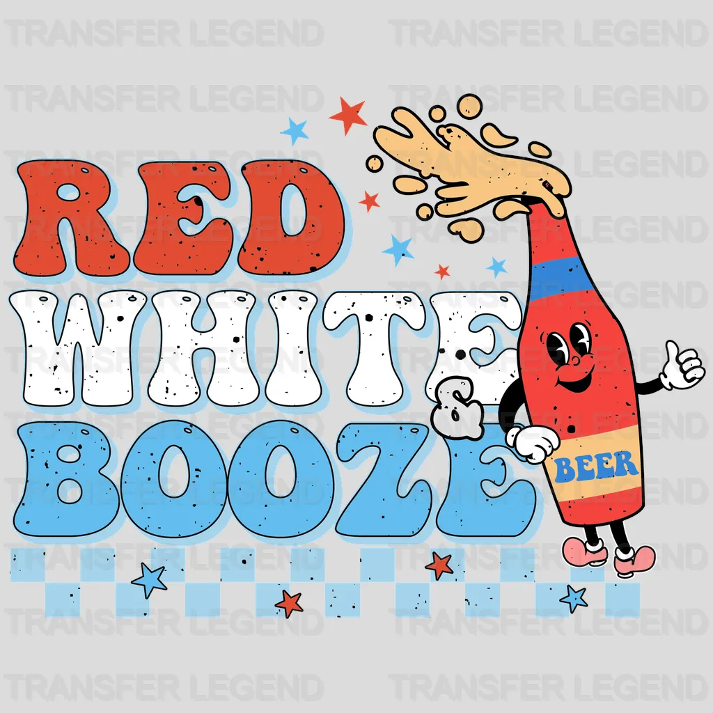 Red White & Booze Beer DTF Transfer - transferlegend