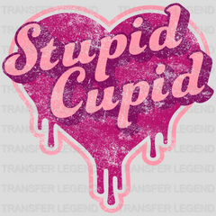 Stupid Cupid Distressed Anti Valentine's Day Design - DTF heat transfer - transferlegend