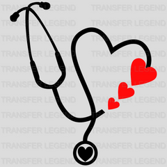 Stethoscope Heart Valentine's Day Design - DTF heat transfer - transferlegend