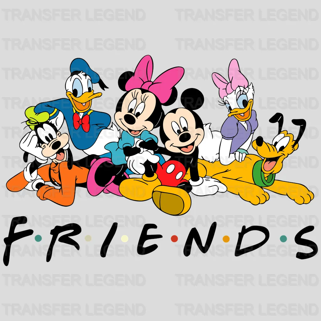 Disney Characters Friends - Mickey - Minnie - Duffy Duck - Daisy Duck - Goofy - Pluto  Design - DTF heat transfer - transferlegend